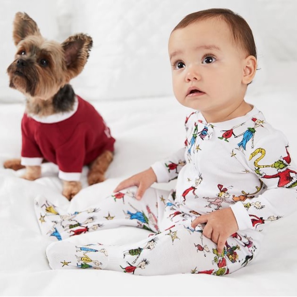 NEW Pottery Barn Holiday The Grinch Organic Cotton Knit Pajamas! FREE Gift wrap